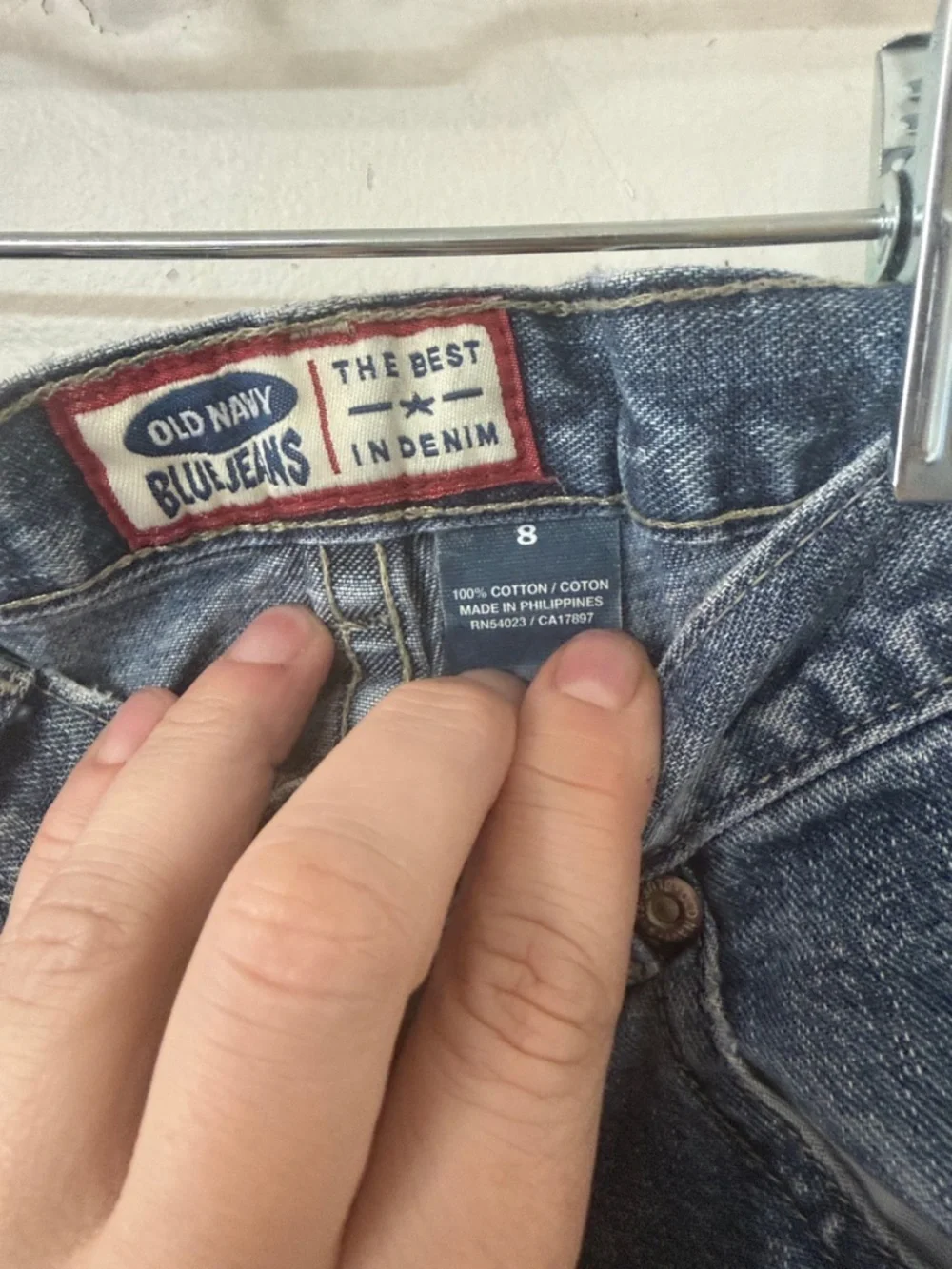 Old Navy Blue Embroidered Flared Jeans 2001